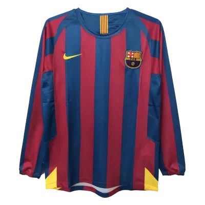 Barcelona Home Long Sleeve Soccer Jersey 2005/06 Men - myjersey