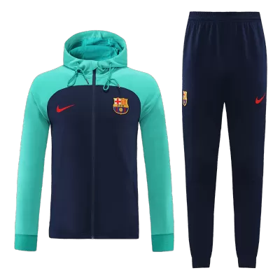 Barcelona Hoodie Tracksuit 2022/23 Green&Navy - myjersey