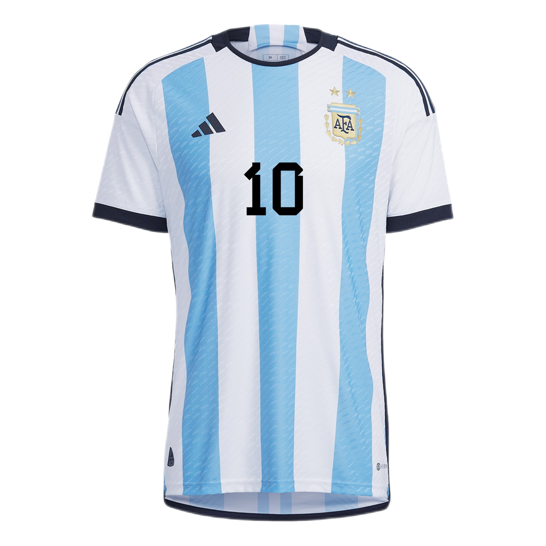 Awesome Artifacts Lionel Messi Adidas Messi #10 Argentina World Cup 2022 Men's Jersey, Size: L Signed with Proof by Awesome Artifact