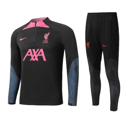 Liverpool 1/4 Zip Tracksuit 2022/23 Black - myjersey