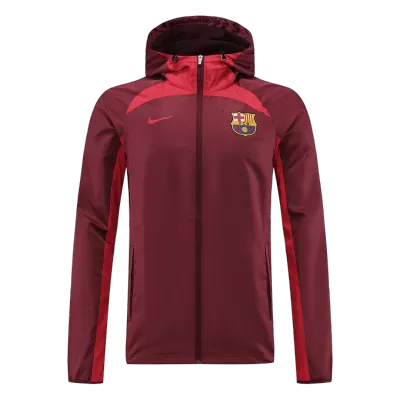 Barcelona Hoodie Windbreaker Jacket 2022/23 Men - Red - myjersey