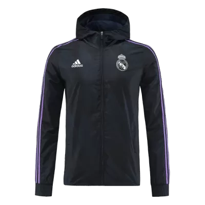 Real Madrid Hoodie Windbreaker Jacket 2022/23 Men - Black - myjersey