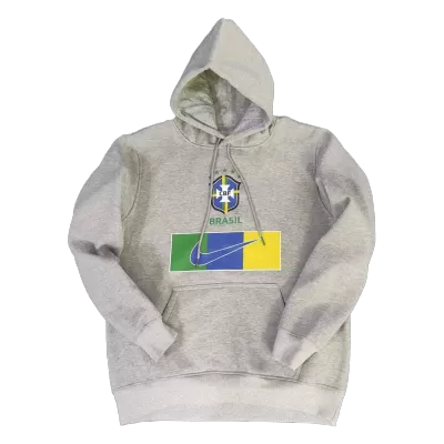 Brazil Sweater Hoodie 2022/23 Men Gray - myjersey