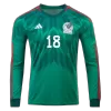 A.GUARDADO #18 Mexico Home Long Sleeve Soccer Jersey 2022 Men - myjersey