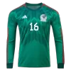 H.HERRERA #16 Mexico Home Long Sleeve Soccer Jersey 2022 Men - myjersey