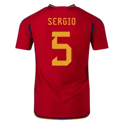 SERGIO #5 Spain Home Authentic Jersey World Cup 2022 Men - myjersey