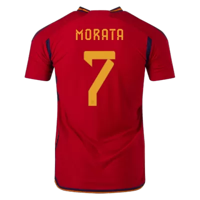 MORATA #7 Spain Home Authentic Jersey World Cup 2022 Men - myjersey