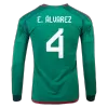 E.ÁLVAREZ #4 Mexico Home Long Sleeve Soccer Jersey 2022 Men - myjersey