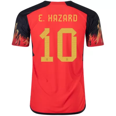 E. HAZARD #10 Belgium Home Authentic Jersey World Cup 2022 Men - myjersey