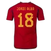 JORDI ALBA #18 Spain Home Authentic Jersey World Cup 2022 Men - myjersey