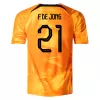 F.DE JONG #21 Netherlands Home Authentic Jersey World Cup 2022 Men - myjersey