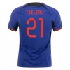 F.DE JONG #21 Netherlands Away Jersey World Cup 2022 Men - myjersey