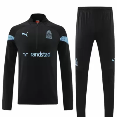 Marseille 1/4 Zip Tracksuit 2022/23 Black - myjersey