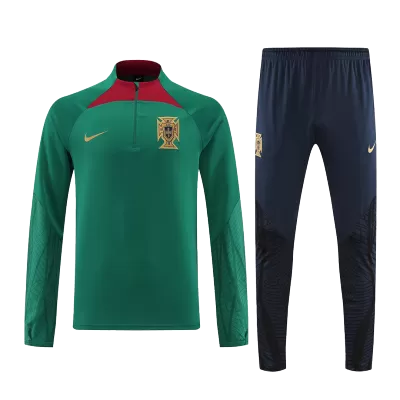 Portugal 1/4 Zip Tracksuit 2022 Green - myjersey