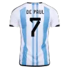 DE PAUL #7 Argentina Three Stars Home Jersey 2022 Men - myjersey