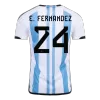 E. FERNANDEZ #24 Argentina Three Stars Home Jersey 2022 Men - myjersey