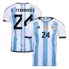 E. FERNANDEZ #24 Argentina Three Stars Home Jersey 2022 Men - myjersey