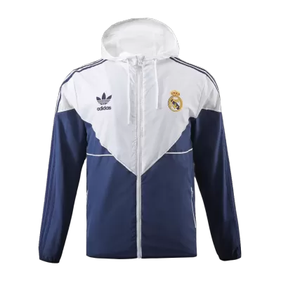 Real Madrid Hoodie Windbreaker Jacket 2023/24 Men - White&Navy - myjersey