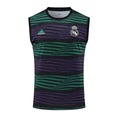 Real Madrid Pre-Match Sleeveless Top 2022/23 Black&Purple&Green - myjersey