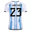 E. MARTINEZ #23 Argentina Three Stars Home Jersey 2022 Men - myjersey